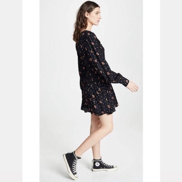 Free People Two Faces Black Mini Dress Small NWT - Picture 6 of 11